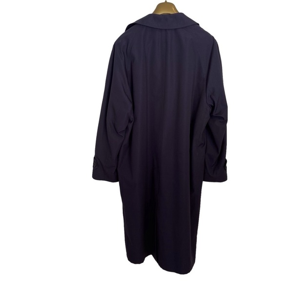 London Fog men trench overcoat parka blue water repellency wool blend liner 38S - Picture 2 of 15